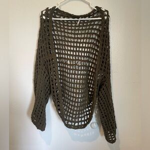 #18 FREE PEOPLE CROCHET LONG SLEEVE CARDIGAN M